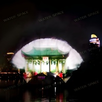 Écran d'eau holographique 7D flottant sur le lac, grande projection de film, fontaine dansante, spectacle de lumière laser pour événements et attractions
