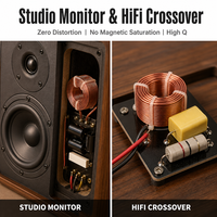 Induktor Inti Udara Kawat Litz 0.4mm X 7 Kustom, Kumparan Crossover OFC untuk Tweeter Monitor Studio dan Audio HiFi
