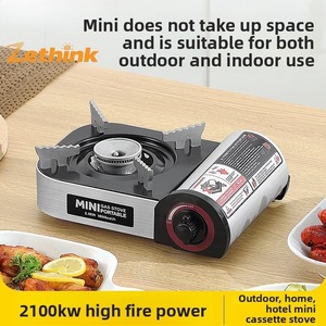 Réchaud à gaz portable et léger pour le camping en plein air, style simple, en acier, barbecue manuel - Product Image 2