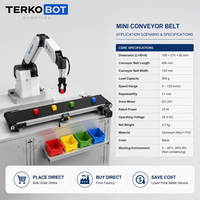 Kit Sabuk Konveyor Mini DT-AC-CB070-02E dengan Sensor Jarak Warna untuk Pelatihan Otomasi STEM Lengan Robot Edukasi Desktop