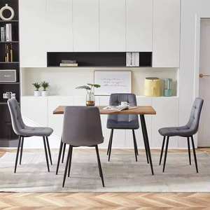 Luxury Nordic <b>Restaurant</b> Kitchen Room Furniture Metal Frame Upholstered Velvet Fabric Dining <b>Chairs</b> - Product Image 3