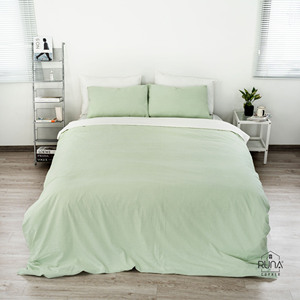 Premium Hotel <b>Bedding</b> High-Quality Cotton Washed Soft Breathable 4 PCS <b>Bedding</b> <b>Set</b> Young Rice Color Custom Size - Product Image 6