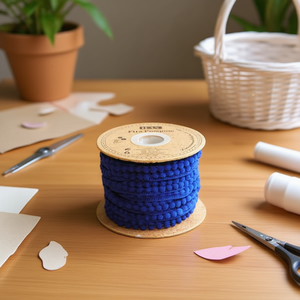 Nastro Ilan Pom Pom Luminoso Blu, Larghezza 1.0 Cm, Lunghezza 20 Yd, per Decorazioni e Artigianato - Product Image 2