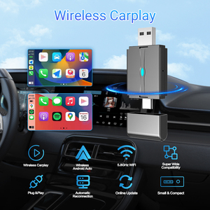 Adaptateur WiFi sans fil double bande portable pour CarPlay et Android Auto avec commande vocale et garantie d'un an pour les voitures Apple - Product Image 3