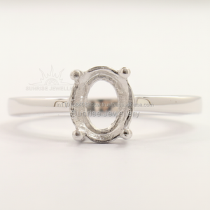 Ovale 925 EN ARGENT STERLING SEMI-MOUNT MARIAGE BAGUE de FIANÇAILLES 7X9 FORME OVALE CADRE TAILLES - Product Image 1