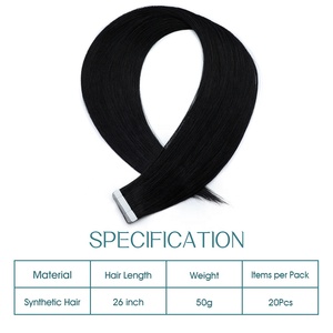 GLADYS 20 Pezzi/Confezione Extension Capelli <span class=keywords><strong>Adesive</strong></span> Invisibili Sintetiche Colorate Lisce Extension <span class=keywords><strong>Adesive</strong></span> 26 Pollici - Product Image 4