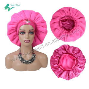 หมวกคลุมผมผ้าซาตินกำมะหยี่มีขนยาวกว้างหมวกสำหรับฤดูหนาวซับในผ้าฟลีซปะการังผ้าซาตินออกแบบโลโก้ได้ตามต้องการ - Product Image 2