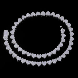 Nuoya תכשיטים שרשרת טניס בצורת לב יהלום יהלום צבע vs vs missanite שרשרת נצנצים לנשים - Product Image 4