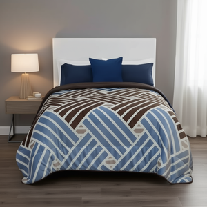 Manta Carla Depot Matrimonial King Size con Patrón Geométrico Reversible de Poliéster para Todas las Temporadas, Cubrecama Moderno - Product Image 2