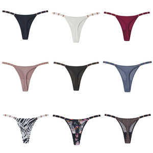 <span class=keywords><strong>Perizoma</strong></span> sexy a vita bassa in seta ghiaccio per donna, slip bikini a T con fibbia a V in metallo, lingerie sportiva traspirante - Product Image 4