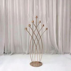 Golden Silver Candlestick for <b>Weddings</b> Table Centerpieces Decoration <b>Candle</b> Holder Iron Candelabras Candlestick - Product Image 4
