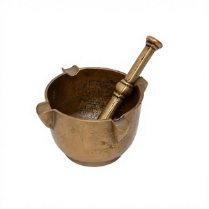 Mortier en laiton doré avec pilon, qualité supérieure, pour herbes et épices, outils de cuisine Imam Dasta Musal Okhli - Product Image 1