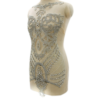 WDP-630 Applique de corsage de mariée ornée de strass et de perles, petite quantité, pour robe de mariée