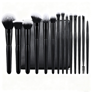 Juegos de brochas de maquillaje de etiqueta privada con mango de madera profesional DAHUI, juego completo de brochas de maquillaje veganas con logotipo personalizado combinado libremente - Product Image 1