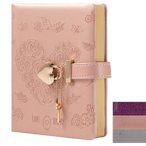 Diario con Candado en Forma <span class=keywords><strong>de</strong></span> Corazón, Diario con Llave, Cuaderno con Patrones Florales, Regalo Encantador para Novia, <span class=keywords><strong>Madre</strong></span>, Niña, Cuaderno Ejecutivo <span class=keywords><strong>de</strong></span> Tapa Dura - Product Image 1