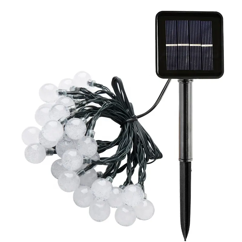 50LED Solar Light Bubble Globes Solar Panel Powered String Fairy Light Led Garden Crystal Ball Light For Outdoor Christmas Decor