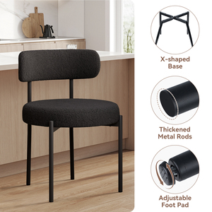 Silla de Comedor Moderna y Ligera con Tapicería de Terciopelo, Respaldo Curvo, Estructura Metálica Reforzada, Ecológica, para Almacén o Parque - Product Image 5