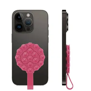 Yaoji Nieuwe Aankomst Dubbelzijdig Case Compatibel Mobiel Vierkant Accessoire Siliconen Cup Zuig Up Telefoon Grip Houder Met Handvat