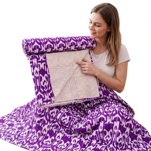 Edredón Kantha de Algodón 100% Indio, Hecho a Mano, Estampado con Bloques, Ecológico, para Todas las Estaciones, Tamaño Doble, de Rajasthan, para Uso Doméstico - Product Image 1