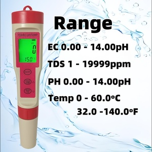便携式数字四合一水质测试笔温度EC TDS <span class=keywords><strong>PH</strong></span>计高精度背光显示屏0-14.0pH 0-50 - Product Image 2