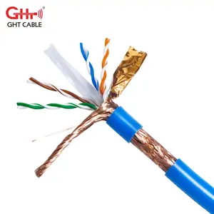 Waterbestendige Cat6 Cat6a Outdoor Elektrische Sftp Kabel Dubbele Mantel 4pr 23awg 0.56Mm Cat 6 6a Waterdichte Kabels