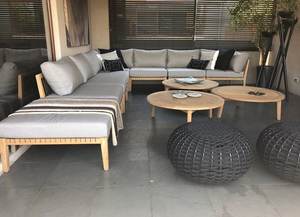 Ensemble <span class=keywords><strong>de</strong></span> canapés en bois moderne <span class=keywords><strong>haut</strong></span> <span class=keywords><strong>de</strong></span> <span class=keywords><strong>gamme</strong></span> en teck pour <span class=keywords><strong>jardin</strong></span>, terrasse, villa, parc et extérieur, <span class=keywords><strong>salon</strong></span> d'angle, chaise longue - Product Image 6