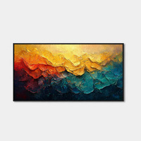 Peinture à l'huile abstraite Golden Horizon, grande peinture à la main sur toile texturée, art mural de luxe, décoration d'intérieur