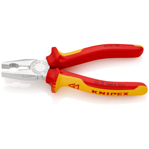 Alicates combinados KNIPEX 03 06 180 SB con mangos aislados y empuñaduras multicomponentes, probados según norma VDE, cromados, 180 mm - Product Image 2