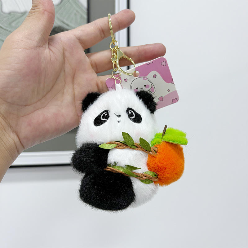 Wholesale Cartoon Cute Panda Plush Toy Doll Bag Pendant Cute Couple Pendant Doll Plush Keychains