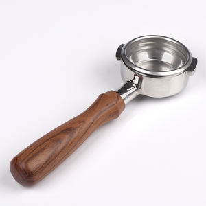 Aksesori Barista Portafilter kopi baja tahan karat 58mm Portafilter tanpa dasar kopi dengan pegangan kayu cocok untuk Nuova - Product Image 1