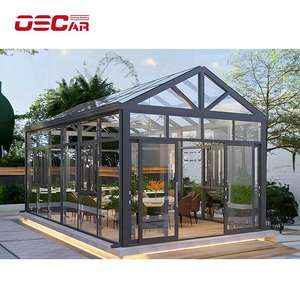 Um玻璃入口门阳光房房子阳台温室花园室外现代定制不锈钢平面设计阳光房 - Product Image 1