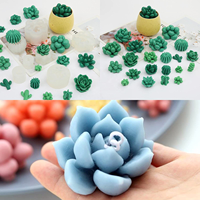 Moule en silicone 3D pour cactus succulents, idéal pour la fabrication de bougies d'aromathérapie, réutilisable, qualité alimentaire, pour cire, savon, résine, moule DIY, vente en gros