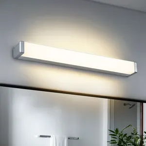 Đèn Led Phòng Tắm Gương Chống Nước Đèn Phòng Tắm Gắn Tường Màu Bạc Đèn Gương Trang Điểm Bắc Âu Tuyến Tính