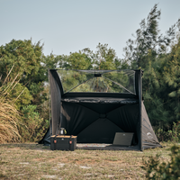 Tente triangulaire brevetée pour 3 personnes tente pop-up rapide avec fenêtre latérale transparente