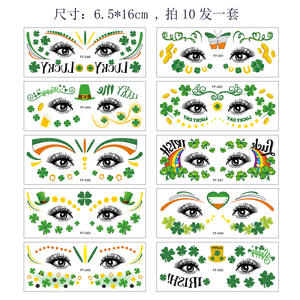 Hot St Patricks Day Shamrock <span class=keywords><strong>tatuaje</strong></span> temporal pegatina impermeable Saint Patricks Day Clover tatuajes arte maquillaje Deco - Product Image 4