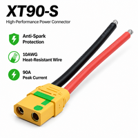 Câble anti-étincelles Amass XT90-S, fil de silicone 10AWG, câble d'alimentation CC haute intensité 90A pour station d'alimentation et batterie de drone