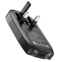 Cargador Rápido GaN de 65W con 2 Puertos USB-C y 1 Puerto USB-A, Adaptador de Viaje con Enchufe UK para Teléfono y Portátil, Tendencia 2026