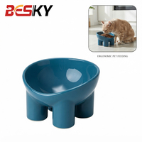 Bol pour chat en plastique PP avec pieds d'éléphant mignons, ergonomique, surélevé, anti-déversement, couleurs macaron pour chats et chiens