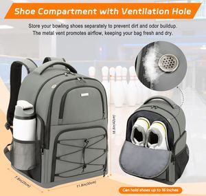 <b>Bowling</b> Ball Backpack with Shoe Compartment Single Ball Bag for Men Multi-Pocket <b>Bowling</b> Gear Bag - Product Image 4