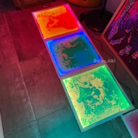 Dalles de sol interactives en gel liquide sensoriel, panneaux de stimulation tactile à changement de couleur pour centre de thérapie spécialisée et aire de jeux intérieure