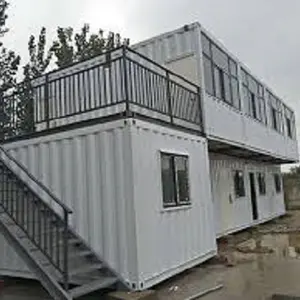 20英尺钢结构生活预制模块化房屋可堆叠可折叠集装箱房屋