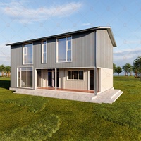 Maison conteneur préfabriquée de luxe à deux étages de fournisseurs Panneau sandwich en acier fabriqué à partir d'un toit incliné de conception à plat pour le marché irakien