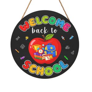 Bienvenidos a Nuestro Aula, Letrero de Madera para Puerta, Decoración de Regreso a Clases, Suministros para Maestros, Placa Redonda Colgante para Preescolar y Jardín de Niños - Product Image 1