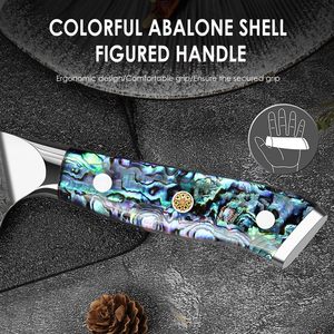 Ensemble de couteaux de luxe personnalisés avec logo, en nacre, extrêmement tranchants, en acier Damas VG10 à 67 couches, couteau de chef pour la cuisine et la découpe, idéal pour un cadeau - Product Image 4