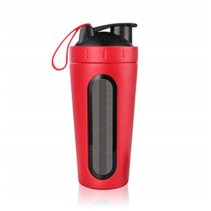 BOTL Shaker Per Proteine In Acciaio Inossidabile 500 Ml (Capacità 700 Ml) - Bottiglia Miscelatore Con Sfera E Tappo A Griglia, Ecologica, Regalo Perfetto, Senza BPA