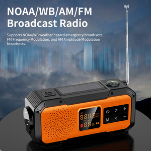 วิทยุพกพาพร้อมแผงโซลาร์เซลล์และมือหมุน วิทยุพยากรณ์อากาศฉุกเฉิน NOAA WB AM FM พร้อมไฟฉาย LED และหน้าจอ LCD - Product Image 1