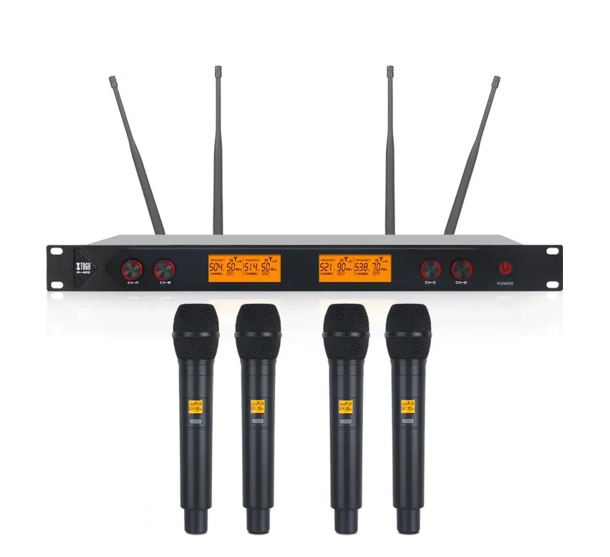 XTUGA A400 professionale portatile UHF microfono Wireless dinamico Display a LED microfono risvolto per bambini chiesa e palco uso Karaoke