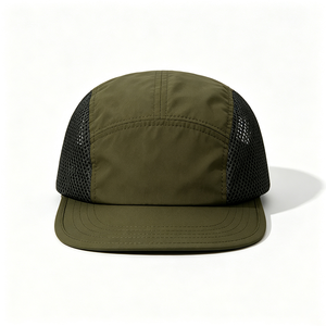 Gorra Deportiva de 5 Paneles de Secado Rápido para Camping, Color Oliva en la Parte Delantera, Malla Negra en la Parte Trasera, Ligera, Ajustable, Unisex, para Senderismo y Pesca - Product Image 2