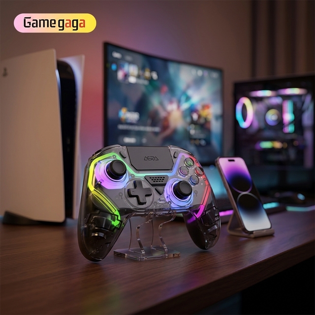 Gamegaga J HG04I Wireless Gamepad for PS5 PC Steam Mac RGB Vibration Motor Controller for Android IOS Phone