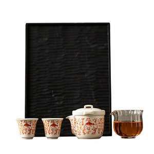 Service à thé Kung Fu en céramique, théière, tasses à thé, plateau à thé, ensemble complet pour le bureau et les invités, style chinois traditionnel, résistant à la chaleur - Product Image 5